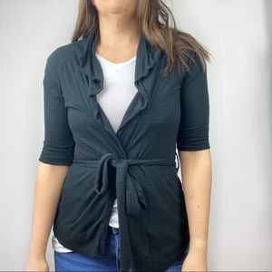Banana Republic Black Knit Belted Cardigan Medium